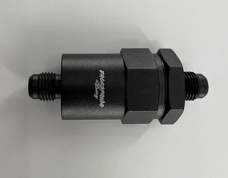 Black AN6 Inline Fuel Filter - 30 Micron, E85 Compatible, Universal For K-Swap & Performance Builds
