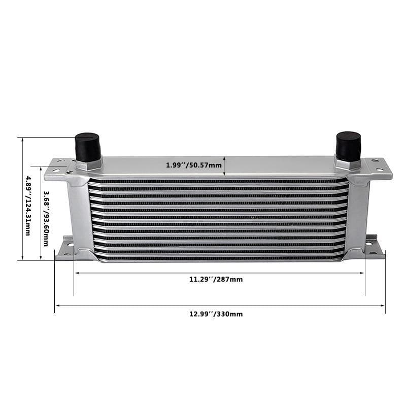 Universal Engine Aluminum AN10 Oil Cooler Kit With Filter Relocation - 15 Row - Black Powder Coat