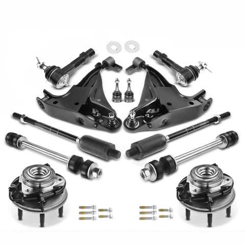 12pcs Front Wheel Bearing Control Arm Ball Joint Kit for Ford Explorer Mercury