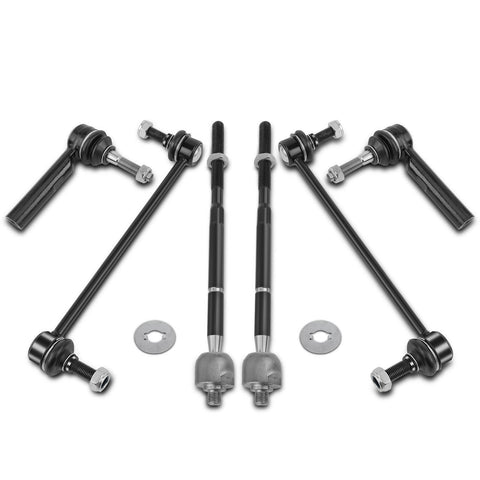 6Pcs Front Stabilizer Bar End Link Tie Rod End Kit for Dodge Journey 2009-2018