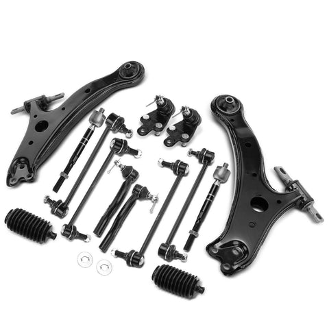 14x Front & Rear Control Arm w/ Ball Joint Tie Rod for Toyota Camry 2007-2011