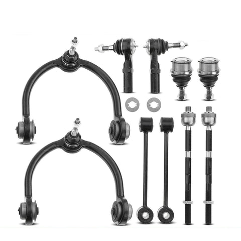 10pcs Control Arm w/ Ball Joint & Tie Rod End & Sway Bar Link for Jeep Commander