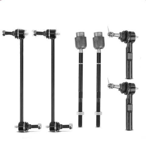 Front Inner & Outer Tie Rod Ends + Sway Bar End Links for Chevy Malibu 2004-2009