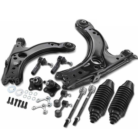 12x Front Lower Control Arm w/ Ball Joint Tie Rod End for Volkswagen Golf Jetta