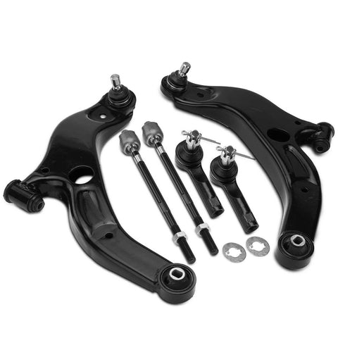 6x Front Lower Control Arm w/ Ball Joint Tie Rod End for Mazda Protege 1999-2003