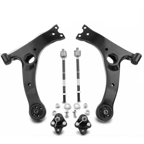 6x Front Lower Control Arm w/Ball Joint Tie Rod End for Toyota Corolla 2003-2008