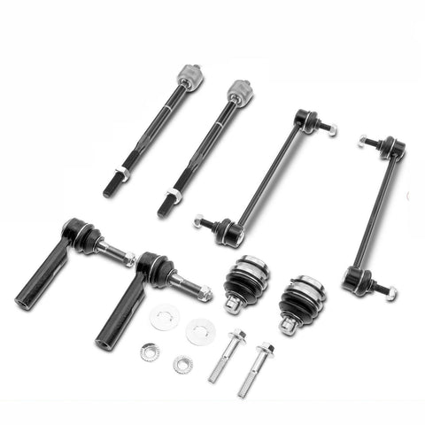 8Pcs Front Stabilizer Bar Link w/ Ball Joint Tie Rod End for Dodge Caliber Jeep