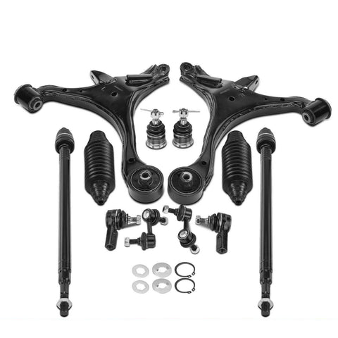 12x Front Control Arm w/Ball Joint & Sway Bar End Link & Tie Rod for Honda Civic