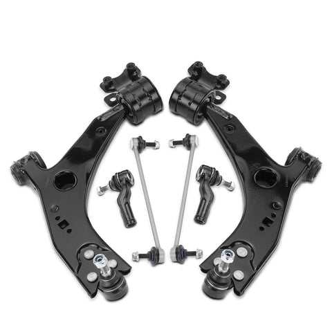 6x Front Control Arm w/ Ball Joint & Tie Rod End & Stabilizer Bar Link for Volvo