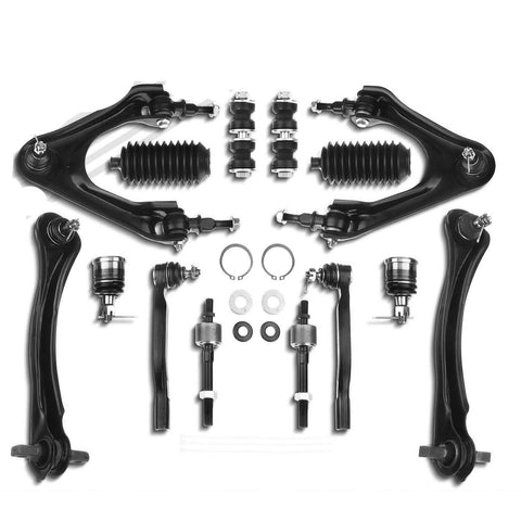 14x Front & Rear Control Arm w/ Ball Joints Sway Bar Link Tie Rod End for Honda