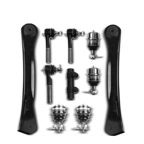 10Front Upper Control Arm w/Ball Joint Tie Rod End for Jeep Cherokee TJ Wrangler