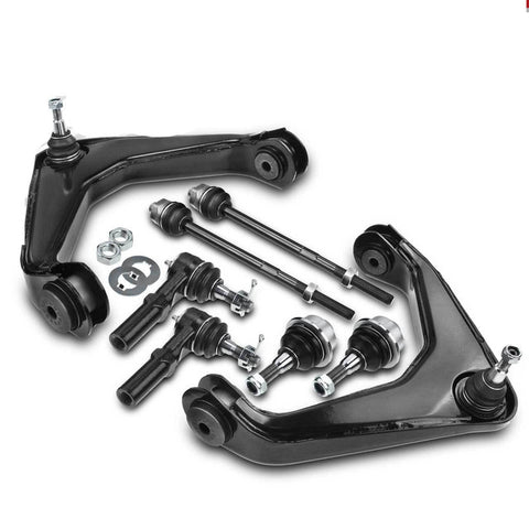 8pcs Front Control Arm w/ Ball Joint Tie Rod End for Chevy Silverado GMC Hummer