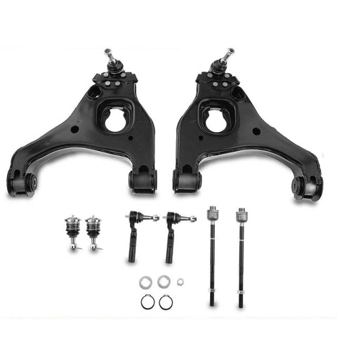 8x Front Lower Control Arm w/ Ball Joint Tie Rod End for Chevy Silverado 1500