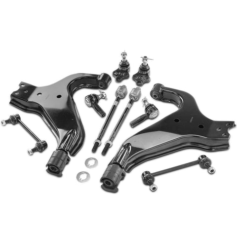 10x Front Control Arm w/ Ball Joint Sway Bar Link Tie Rod Set for Pathfinder QX4