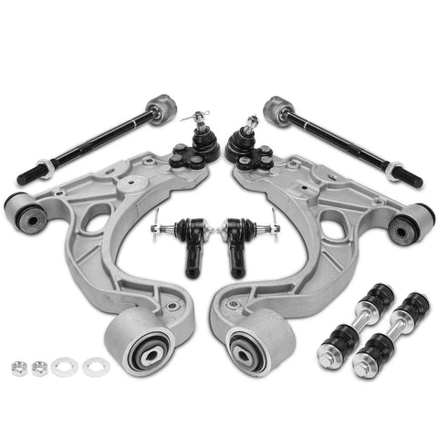 8pcs Front Lower Control Arm w/ Ball Joint & Tie Rod End for Buick Oldsmobile