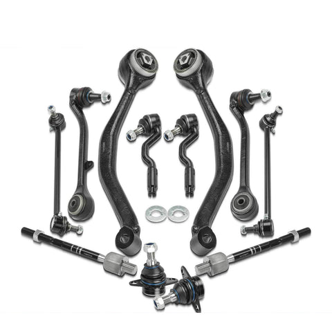 12Pcs Front Control Arm & Stabilizer Bar Link & Tie Rod End for BMW X3 2007-2009