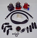 Adjustable Aero EFI Fuel Pressure Regulator Kit W/ 160PSI Oil Gauge AN-6 Hoses - Jack Spania Racing