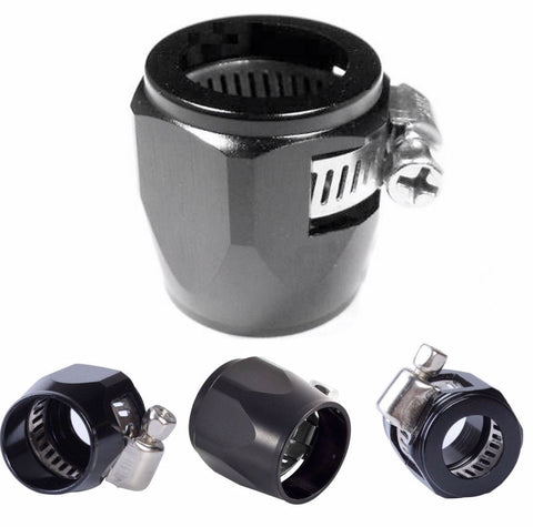 4-PCS 6AN AN 6 AN -6 black Fuel Hose Line End Cover Clamp Finisher Fitting