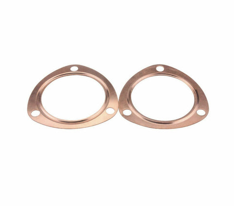 2 x 2.5” Inch Copper Header Exhaust Collector Gaskets Flanges Universal 3 Bolt