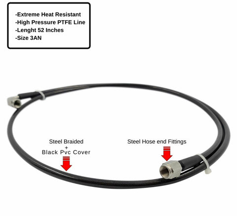 Universal Engine Turbo Charger Oil Feed Line Stainless Steel Braided Hose 3AN