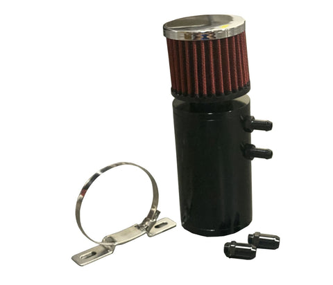 Universal 2 Port Catch Can Baffled Breather Filter Oil Reservoir Tank Barb