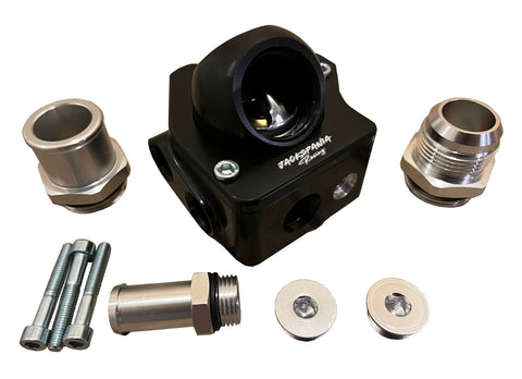 K20 K24 K Series Direct Water Pump Mount V2 Swivel Neck Thermostat Housing 16AN - Jack Spania Racing