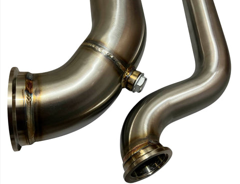 B Series Tear Drop Hood Exit Up Pipe Dump Tube for Top Mount Turbo Manifold