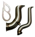 B H Series Tear Drop Hood Exit Up Pipe Dump Tube for Top Mount Turbo Manifold