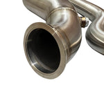 B H Series Tear Drop Hood Exit Up Pipe Dump Tube for Top Mount Turbo Manifold