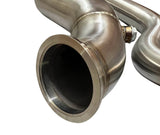 B H Series Tear Drop Hood Exit Up Pipe Dump Tube for Top Mount Turbo Manifold