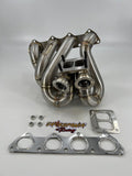T4 Top Mount Turbo Manifold Dual Twin Wastegates B-Series