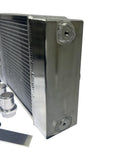 Half Size Compact Drag Tuck Coolant Radiator 1.25" 16AN Hose 4 Row Core Tucked