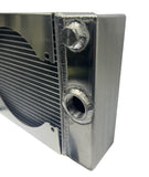 Half Size Compact Drag Tuck Coolant Radiator 1.25" 16AN Hose 4 Row Core Tucked