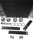 Half Size Compact Drag Tuck Coolant Radiator 1.25" 16AN Hose 4 Row Core Tucked