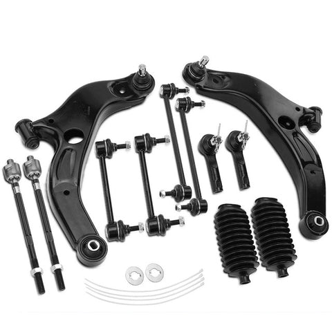 12x Front Control Arm w/ Ball Joint Sway Bar Tie Rod for Mazda Protege 2001-2003