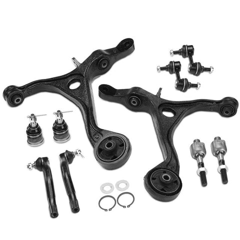 10Pcs Front Control Arm Sway Bar Link w/ Ball Joint Tie Rod End for Acura Honda