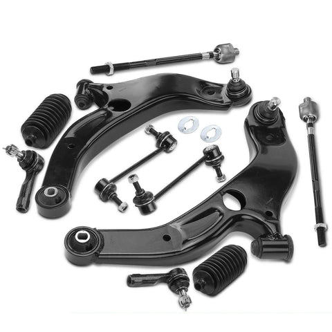 10xFront Control Arm with Ball Joint Sway Bar Link Tie Rod End for Mazda Protege