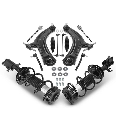12pcs Front Strut & Coil Spring Control Arm Sway Bar for Nissan Rogue 08-12 FWD