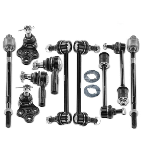10Pcs Front & Rear Sway Bar Link&Tie Rod End&Ball Joint for Nissan INFINITI QX4