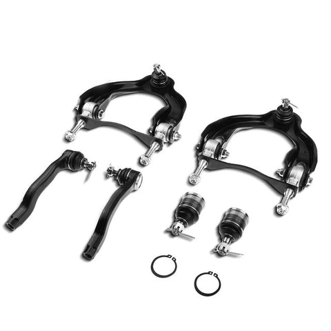 6Pcs Front Upper Control Arm with Ball Joint Tie Rod End for Acura Honda Civic