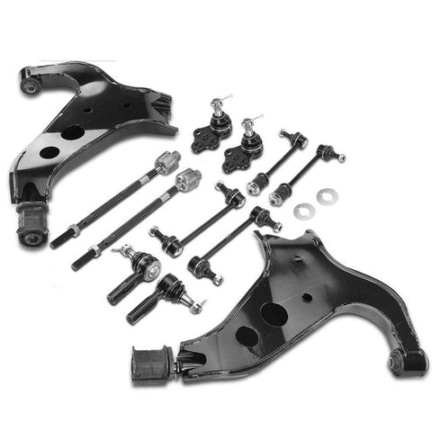12pcs Control Arm w/ Ball Joint Sway Bar Link & Tie Rod End for INFINITI Nissan