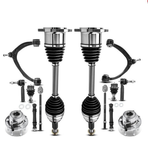 14pcs Front Control Arm CV Axle Wheel Bearing Kit for Chevy Silverado GMC Sierra