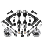 17pcs Front Wheel Hub & Bearing CV Axle Control Arm Kit for Chevy GMC 4WD 8-Lug