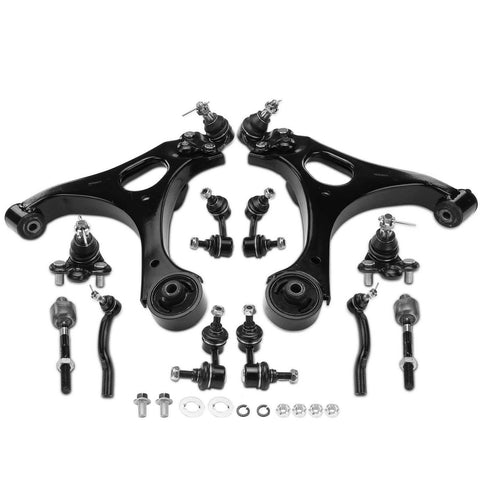 12x Front Lower Control Arm & Stabilizer Bar Link & Tie Rod End for Honda Civic