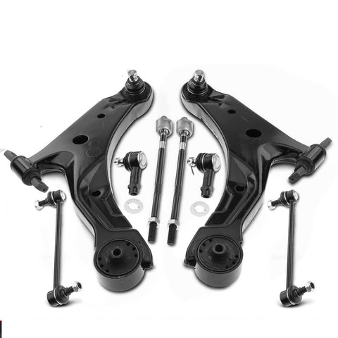 8x Front Control Arm w/ Ball Joint Stabilizer Bar Link Tie Rod End for Hyundai