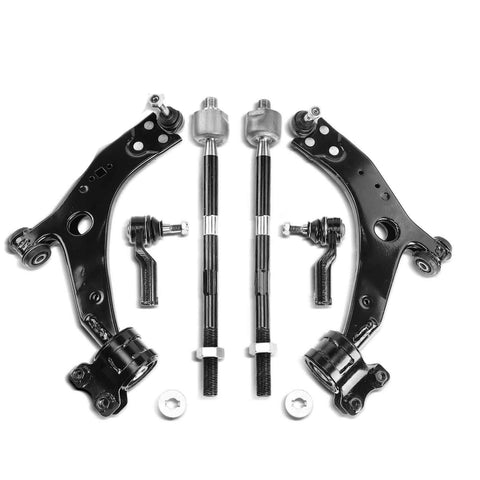 6x Front Control Arm w/ Ball Joint Tie Rod End for Volvo S40 04-06 V50 05-06 C70