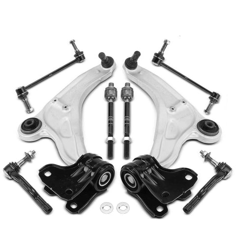 8x Front Lower Control Arm w/ Ball Joint Sway Bar Tie Rod Kit for Ford Edge MKX