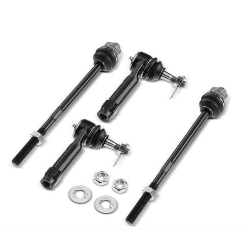 4x Front Inner & Outer Tie Rod Ends for Chevy Silverado 1500 GMC Sierra 2500 HD