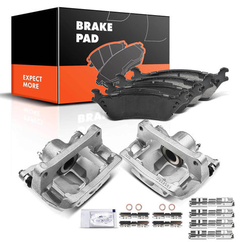 Rear Brake Caliper & Ceramic Brake Pad for Ford F-150 F150 2012-2016 w/ Bracket