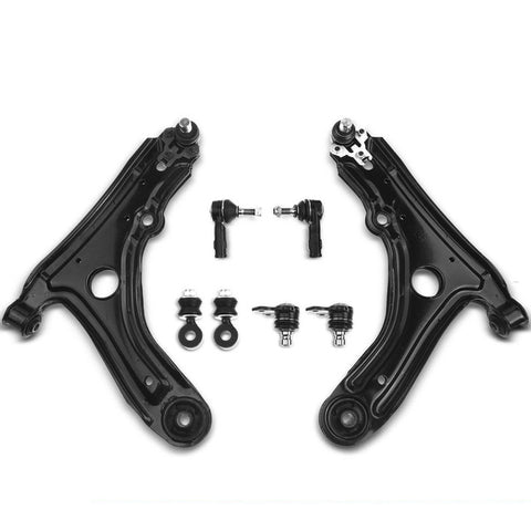 8x Front Control Arm w/ Ball Joint Tie Rod End Link Kit for VW Cabrio Golf Jetta